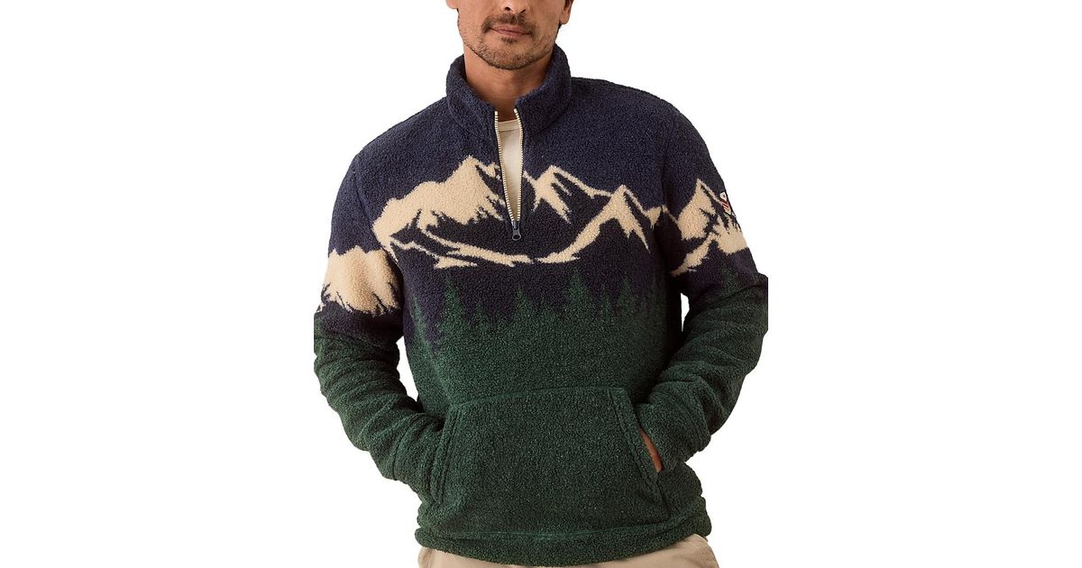 Marine Layer Alpine Quarter Zip Sweater in Blue for Men Lyst