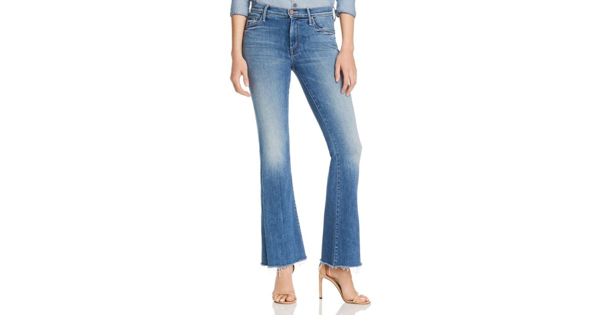 Mother Denim The Weekender High - Rise Frayed Flared Jeans In Hop On ...