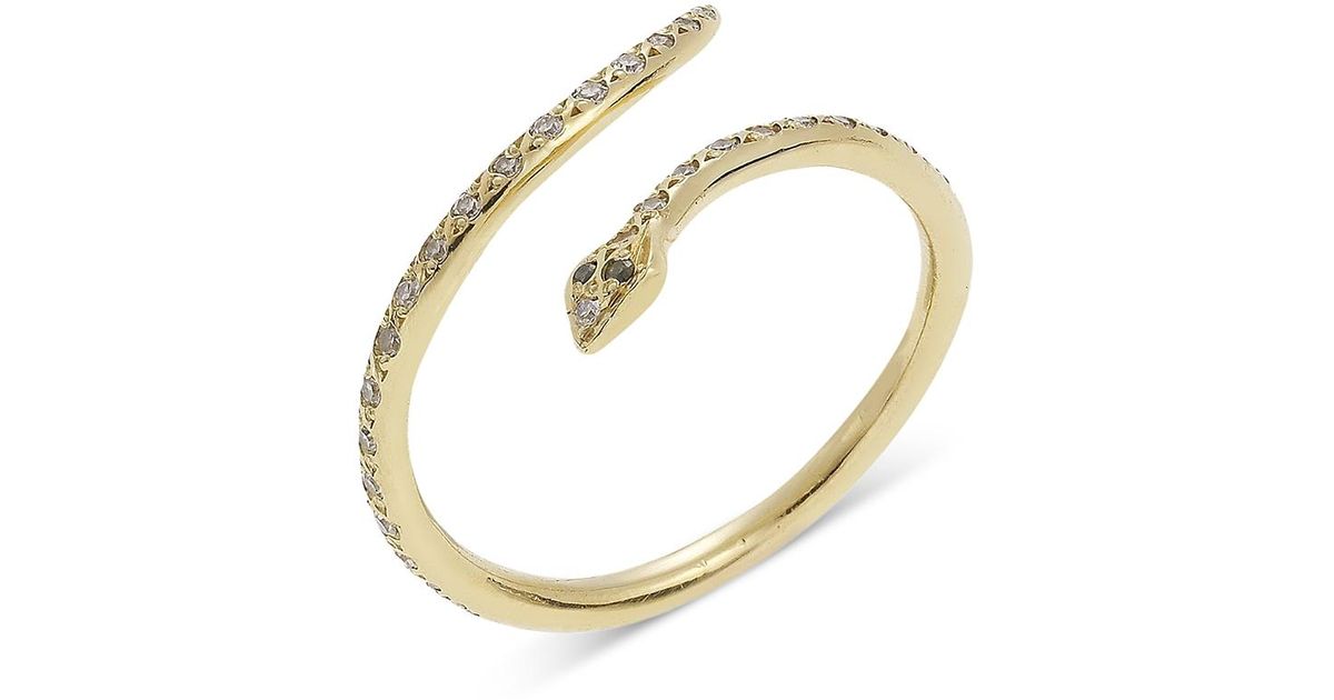 Python Magnetic Ring Ileana Makri Diamond Python Ring in Metallic | Lyst