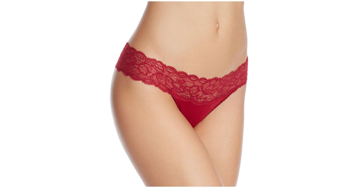 Calvin Klein Seductive Comfort Thong In Red Lyst