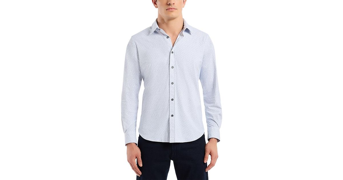 Robert Graham Asterik Knit Button Down Shirt in White for Men | Lyst