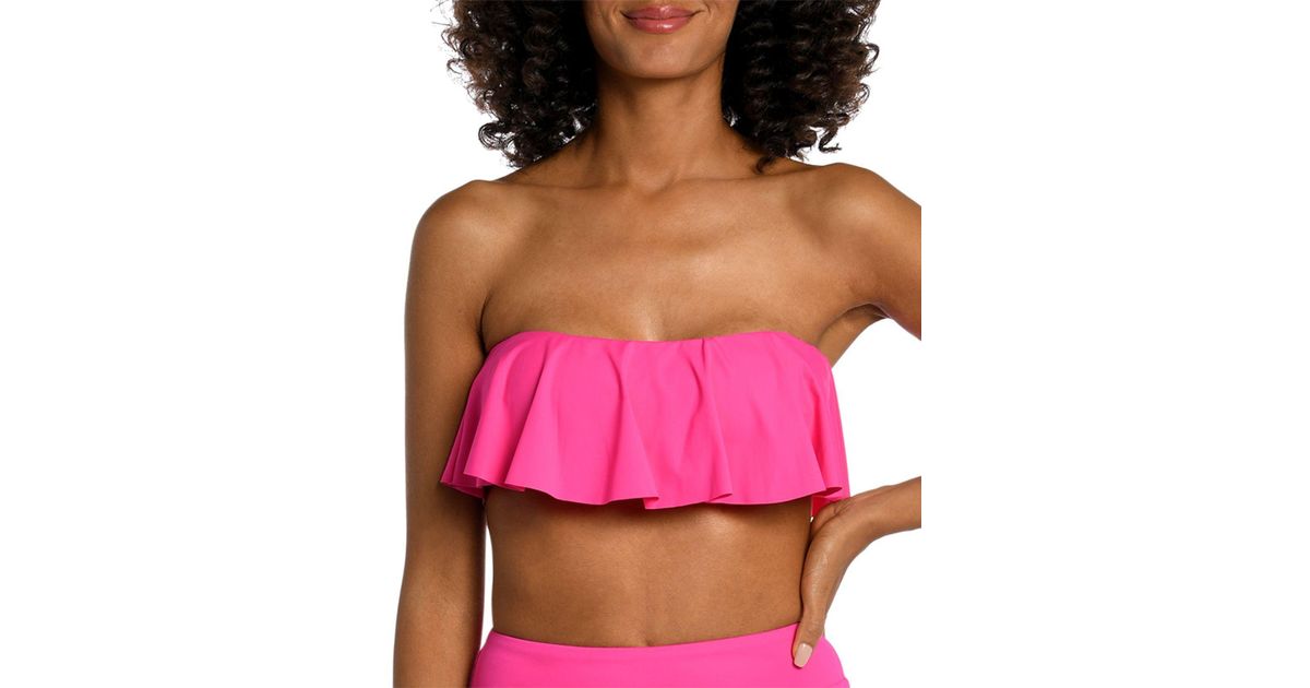 La Blanca Ruffled Bandeau Bikini Top in Pink Lyst