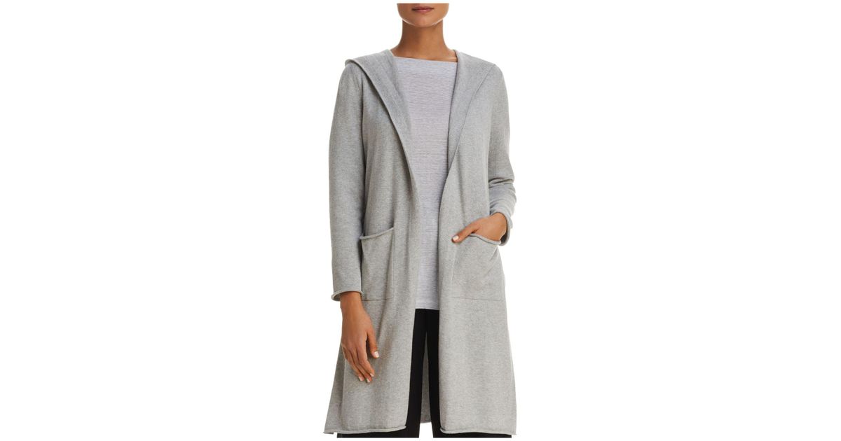 long hooded sweater duster