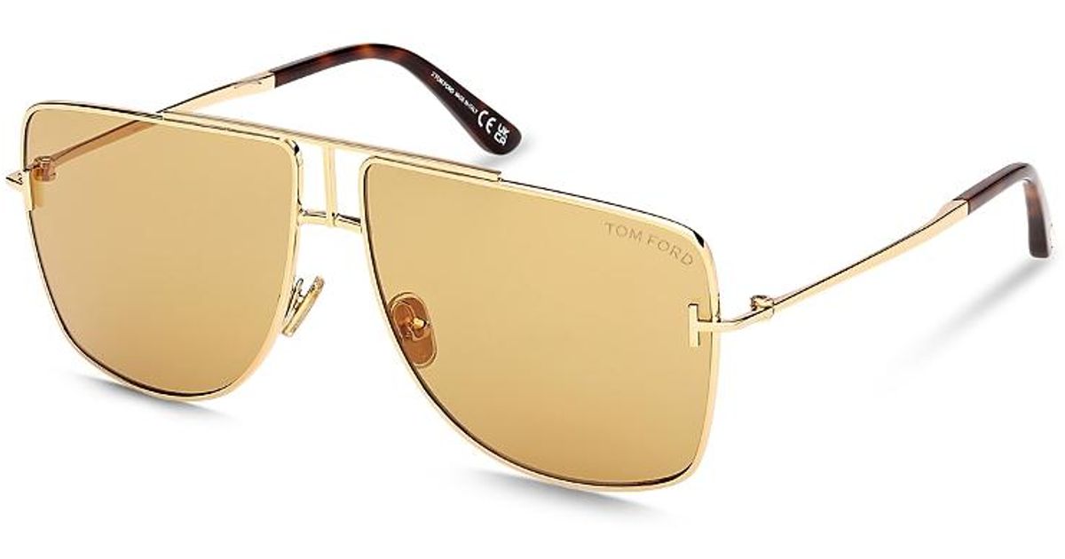 Tom Ford Eliott Navigator Sunglasses, 59Mm in Metallic | Lyst
