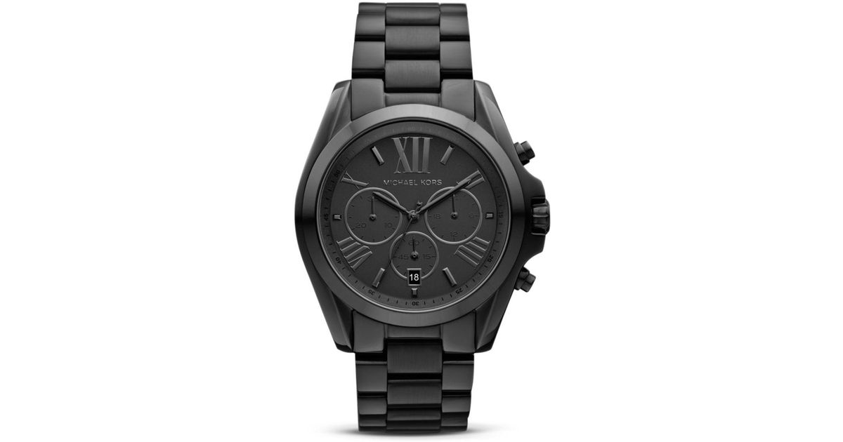 Michael Kors Ladies Bradshaw Black Ion-Plated Chronograph Watch - Lyst