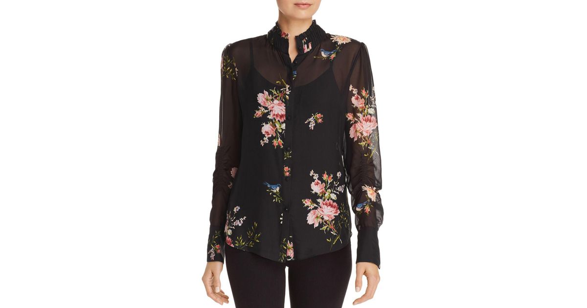 joie elzie silk floral blouse