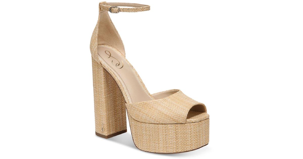 Sam Edelman Kori Snip Toe High Heel Platform Sandals in Natural Lyst