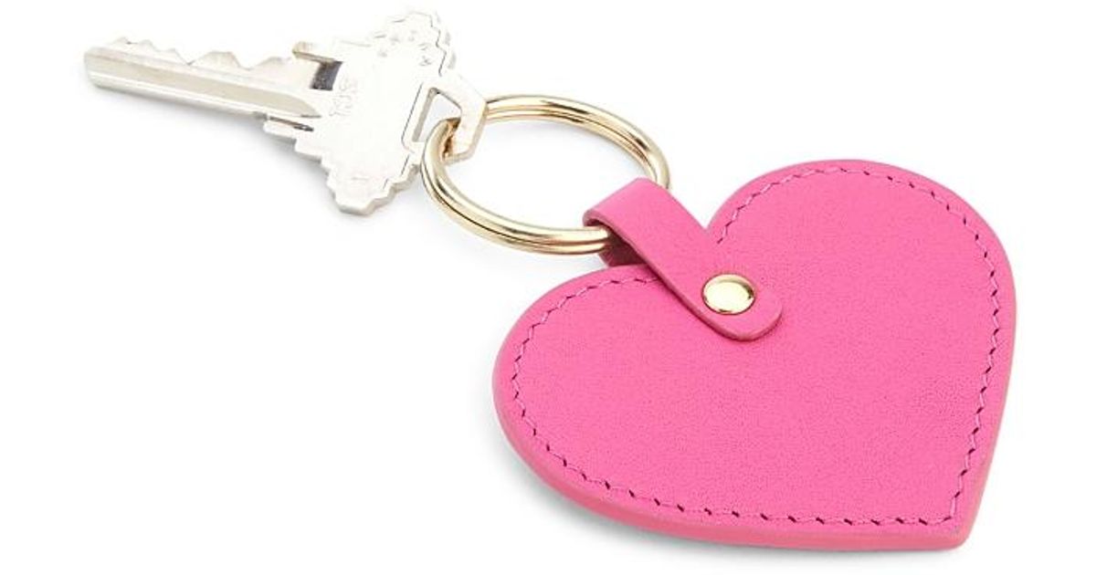 Rohee Keychain ROYCE New York Royce Leather Heart Keychain Charm in Pink | Lyst UK