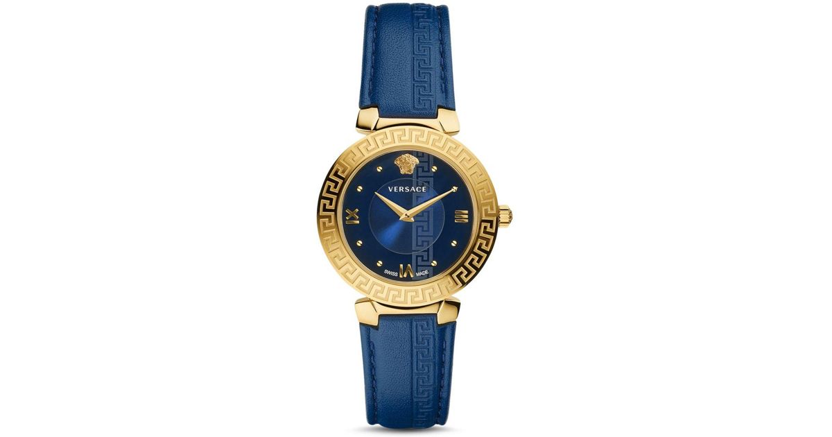 Versace Daphnis Blue \u0026 Gold Tone Watch 