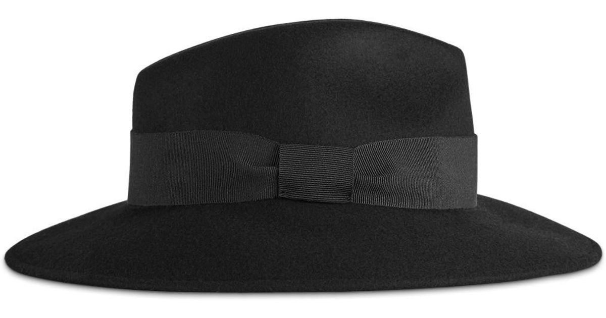 Reiss Wool Felt Fedora in Black | Lyst 