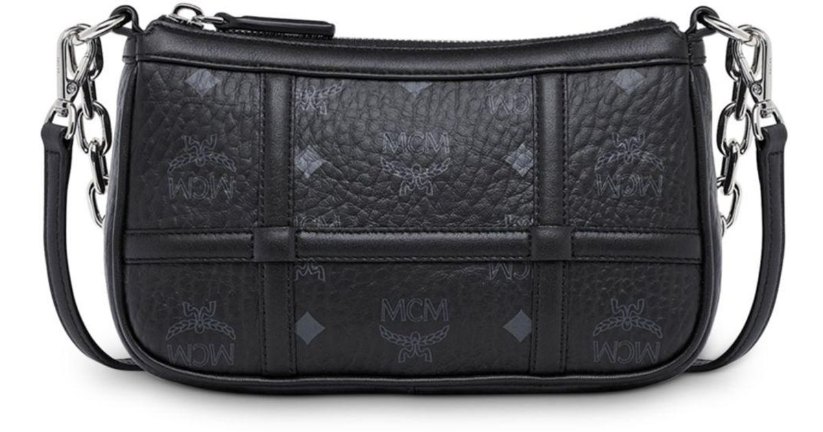 MCM Delmy Visetos Mini Crossbody in Black/Silver (Black) Lyst