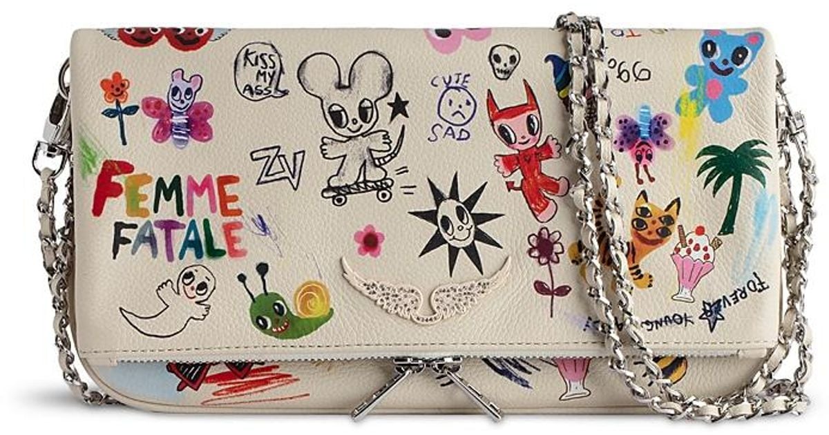 Zadig & Voltaire Rock X Humberto Cruz Clutch in Gray | Lyst