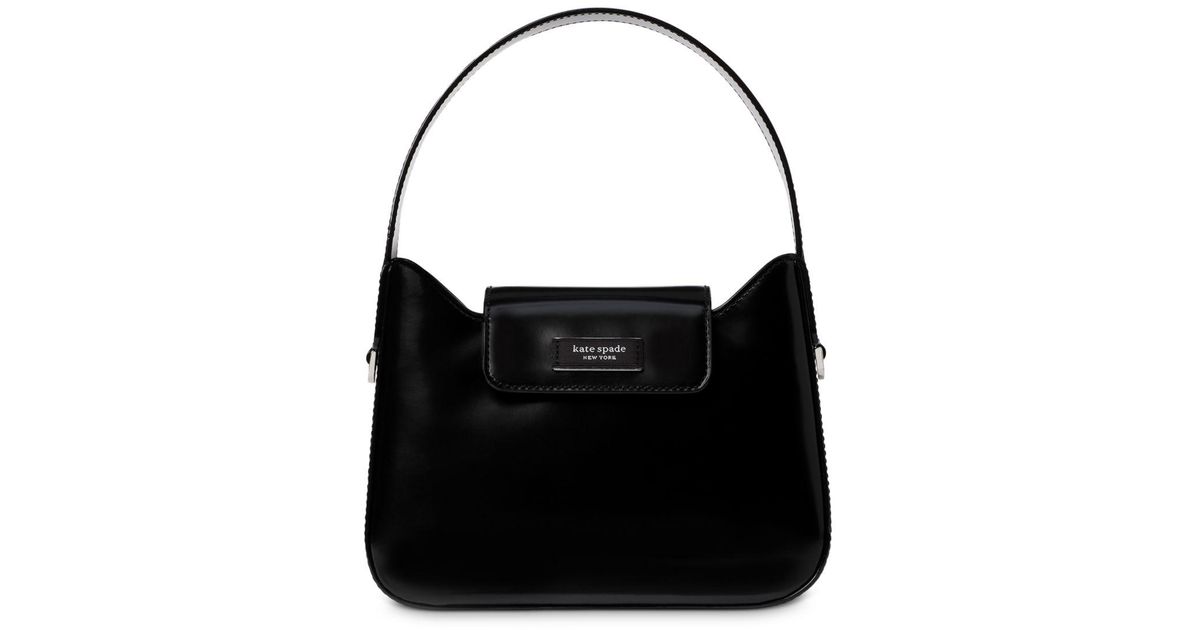 Kate Spade Sam Icon Spazzolato Mini Leather Crossbody Bag in Black/Gold