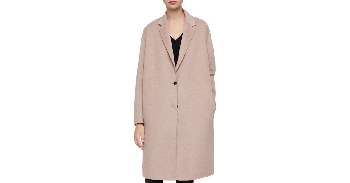 Allsaints Anya Oversized Coat In Pink, All Saints Trench Coat Pink