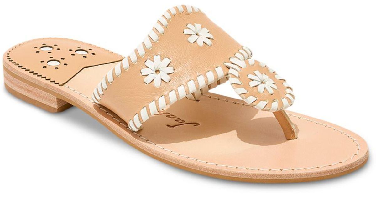 Jack Rogers Jacks Thong Sandals in Natural Lyst