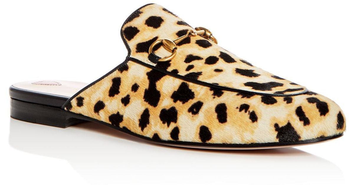 gucci leopard mules