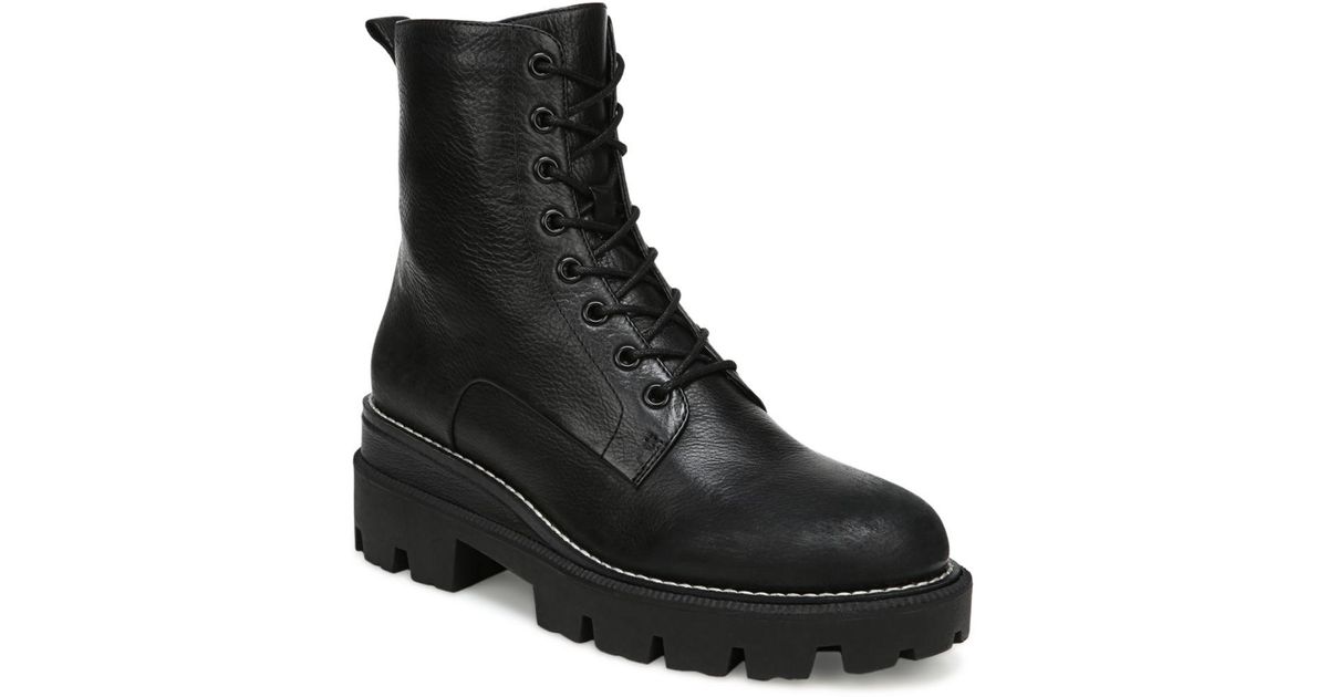 Sam Edelman Leather Garret Combat Platform Boots in Black | Lyst