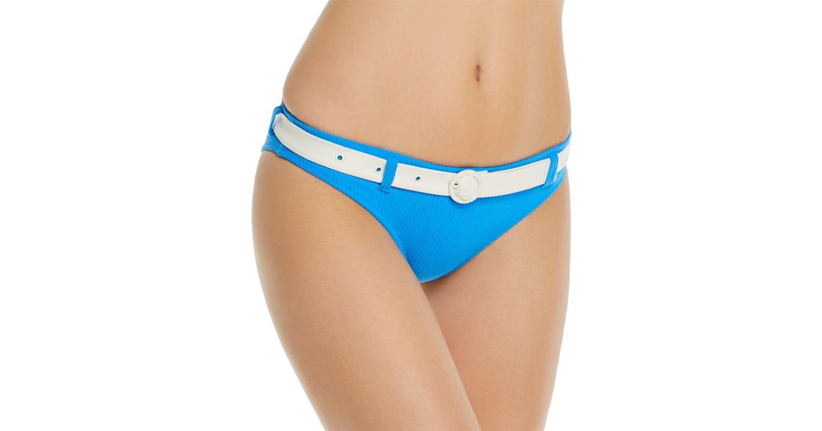 Solid & Striped Synthetic The Rachel Belt Bikini Bottom in Blue - Lyst
