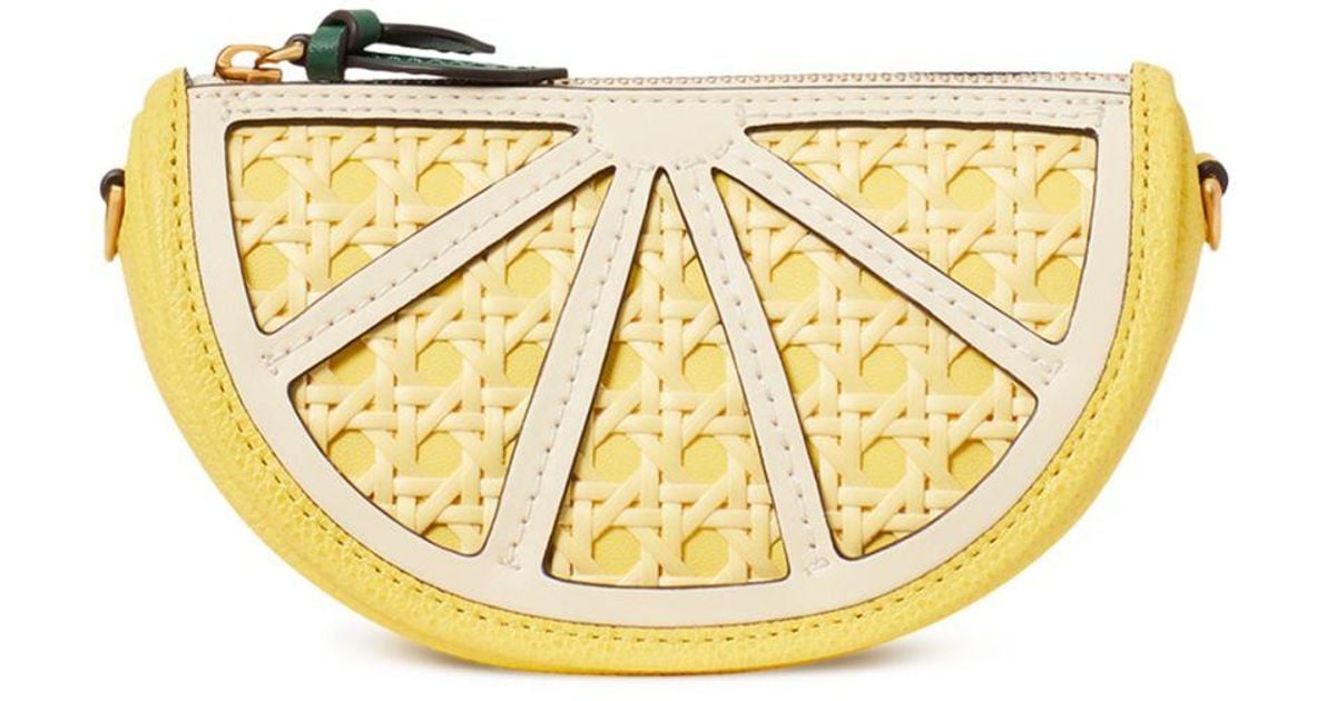Kate Spade Lemon Drop Embellished Leather Mini Purse With Chain in Metallic Lyst