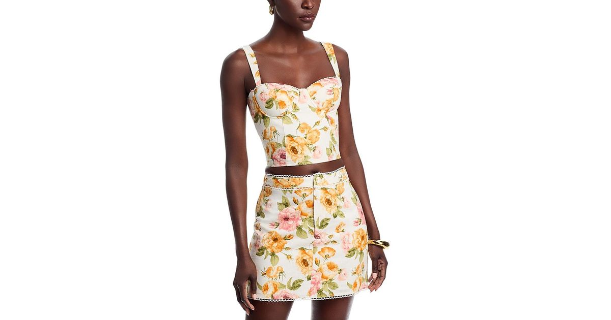 Cropped Bustier Yellow Star Print main image 1