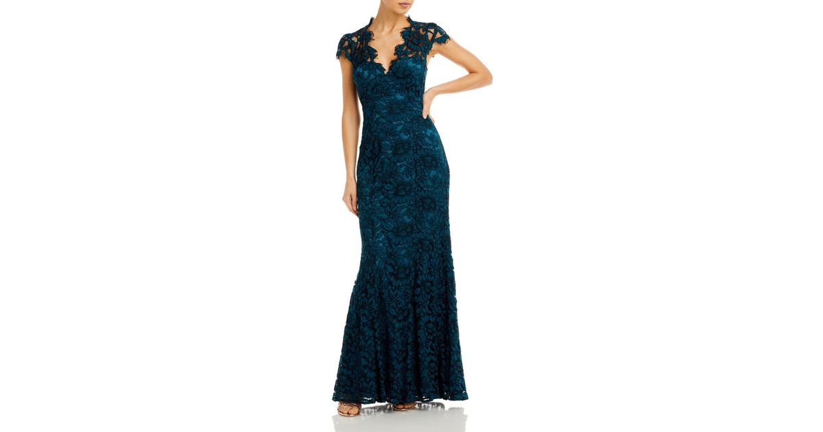 eliza j scalloped edge lace gown