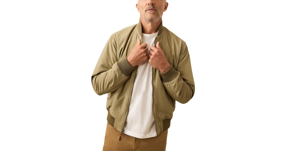 Faherty Military Bomber Jacket in Brown for Men | Lyst