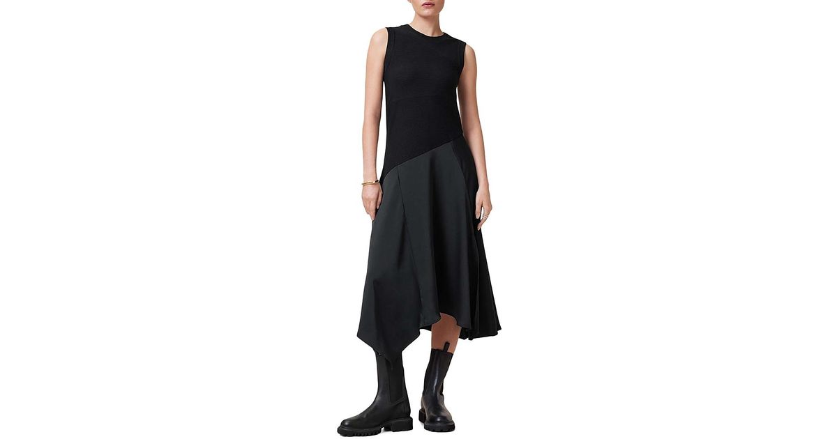 Robe Noire All Saints Pia - 100% Soie - Taille 8 - Mini - Neuf Avec Étiquettes