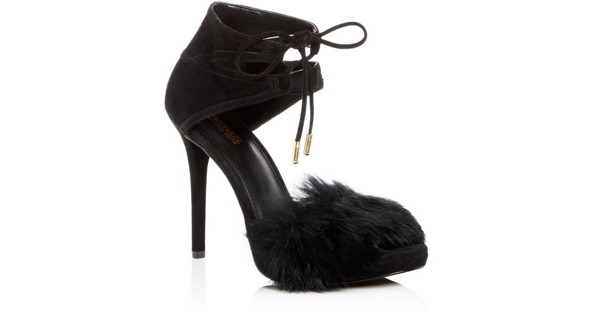 michael kors fur heels