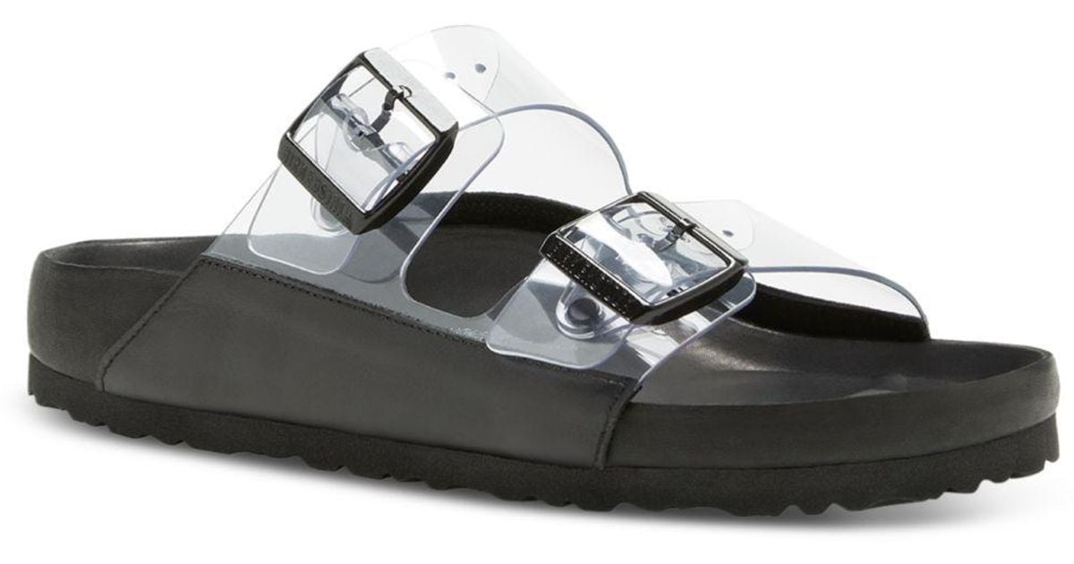 Birkenstock Manolo Blahnik X Arizona Exq Clear Slide Sandals in Black