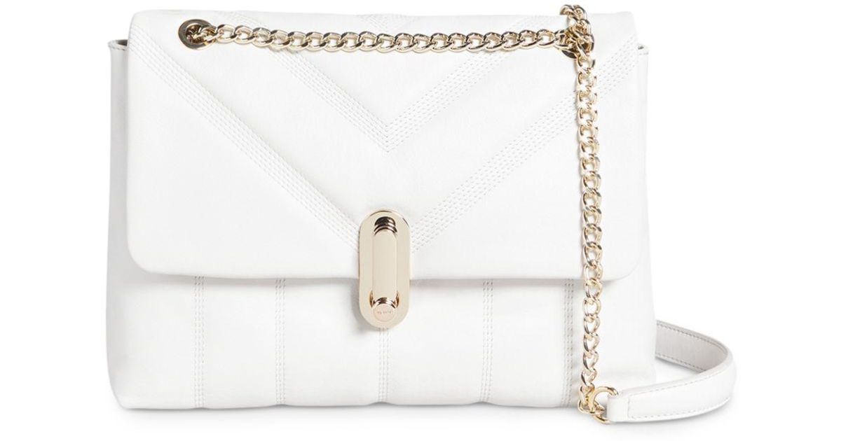 Ted Baker Ayahlin Quilted Leather Crossbody in Ivory (White) | Lyst