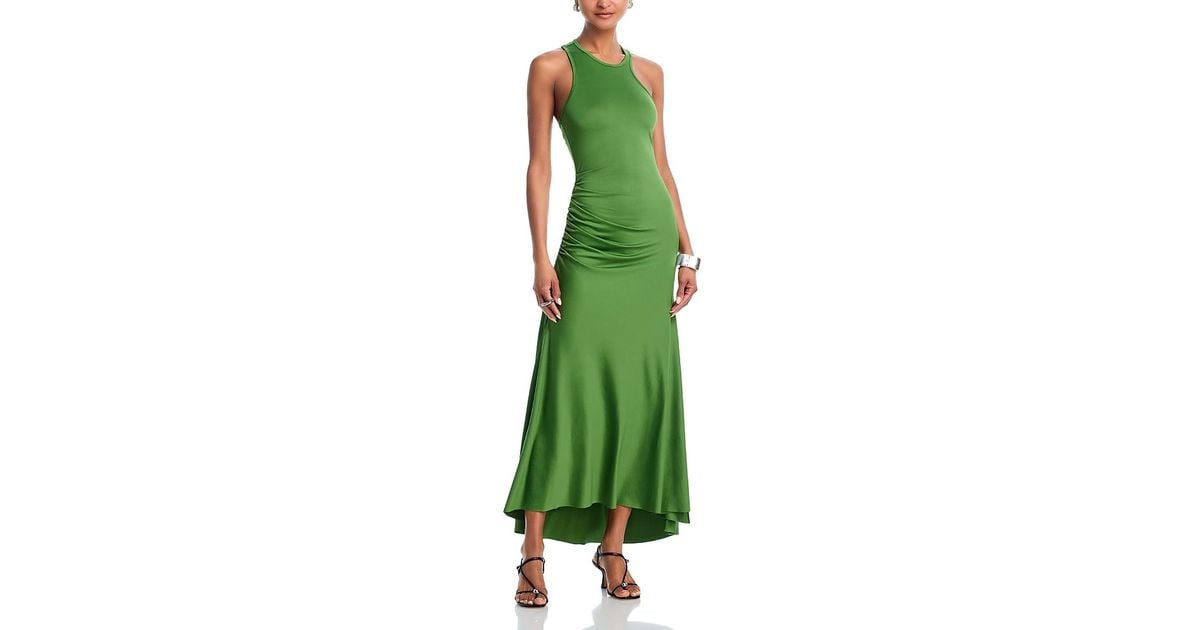 Victoria Beckham Asymmetric Tank Midi Dress in Green | Lyst