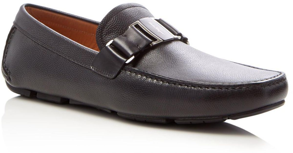 Ferragamo Leather Loafers In Black For Men - Lyst