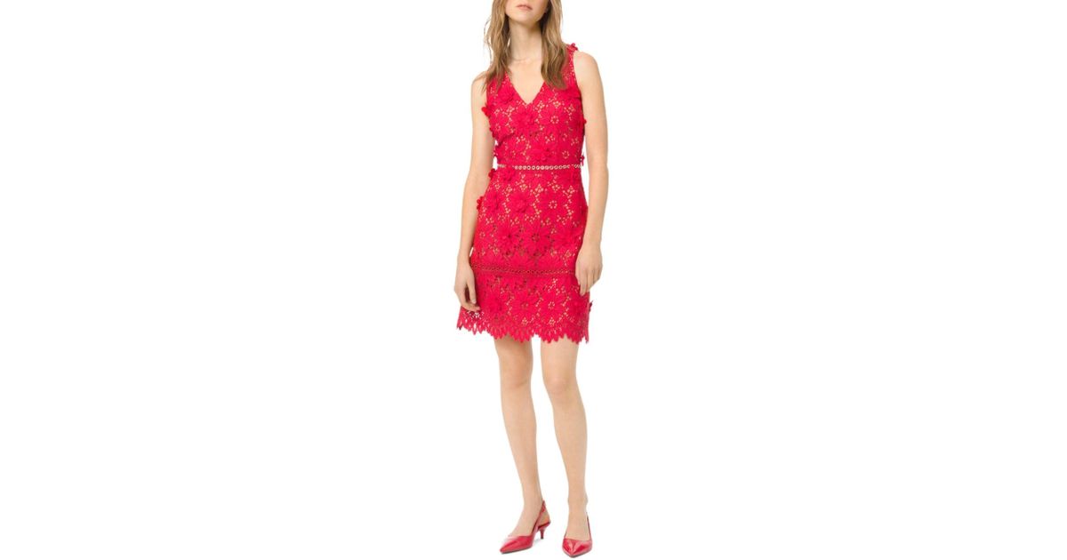 michael kors red floral dress
