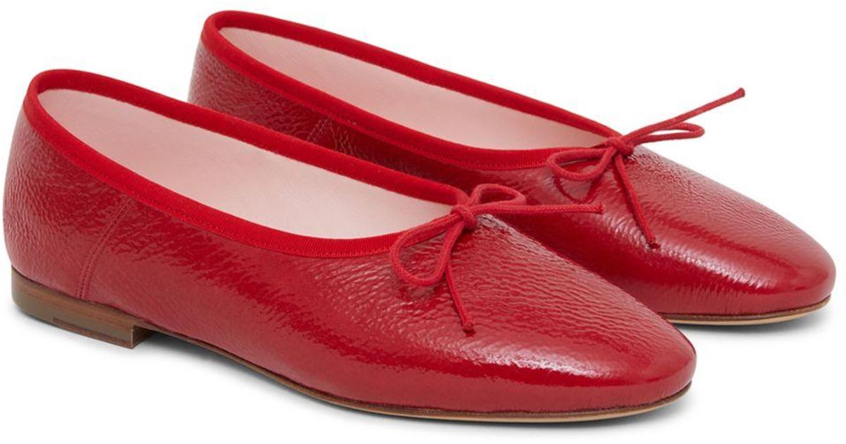 Mansur Gavriel Leather Dream Ballerina Flats in Red Lyst