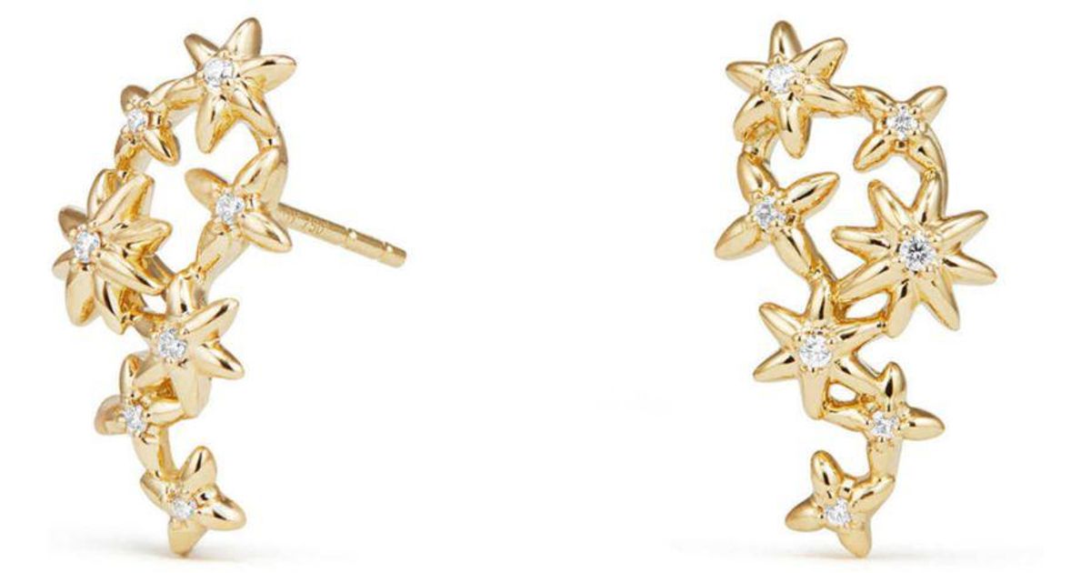 David Yurman Starburst Constellation Climber Earrings In 18k Gold With