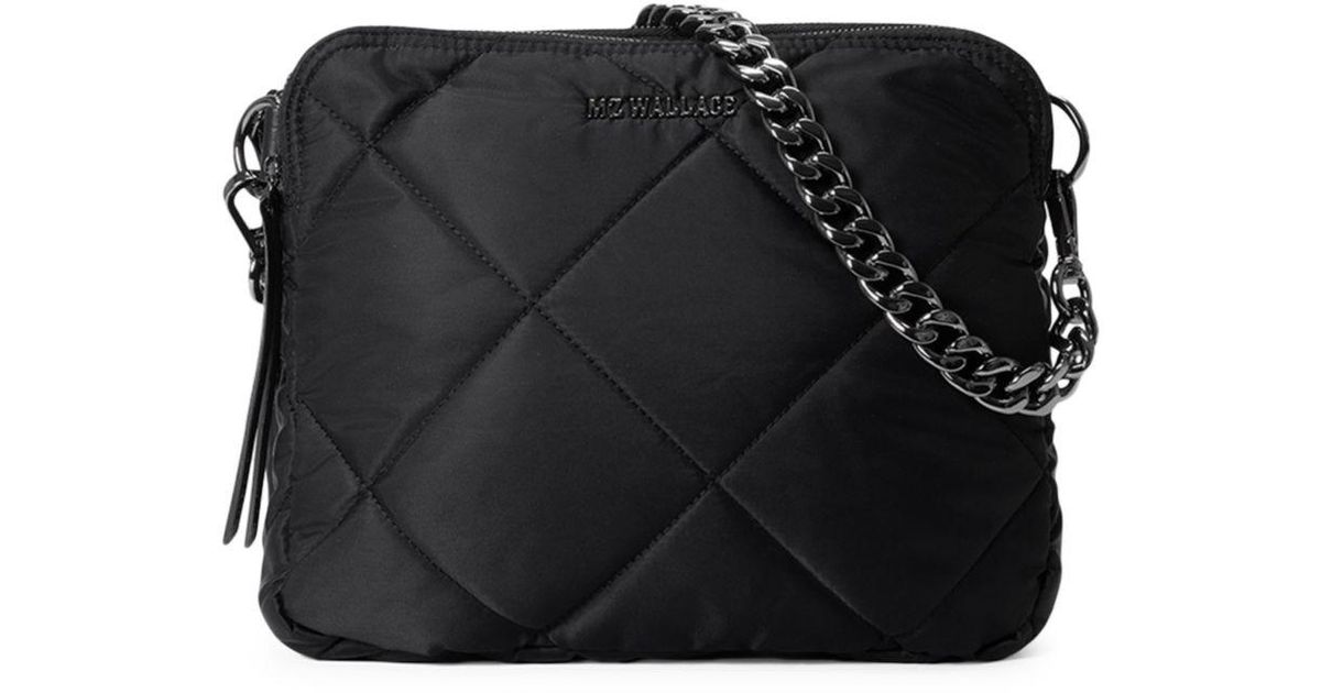 MZ Wallace Quilted Bowery Crossbody Bag in Black | Lyst