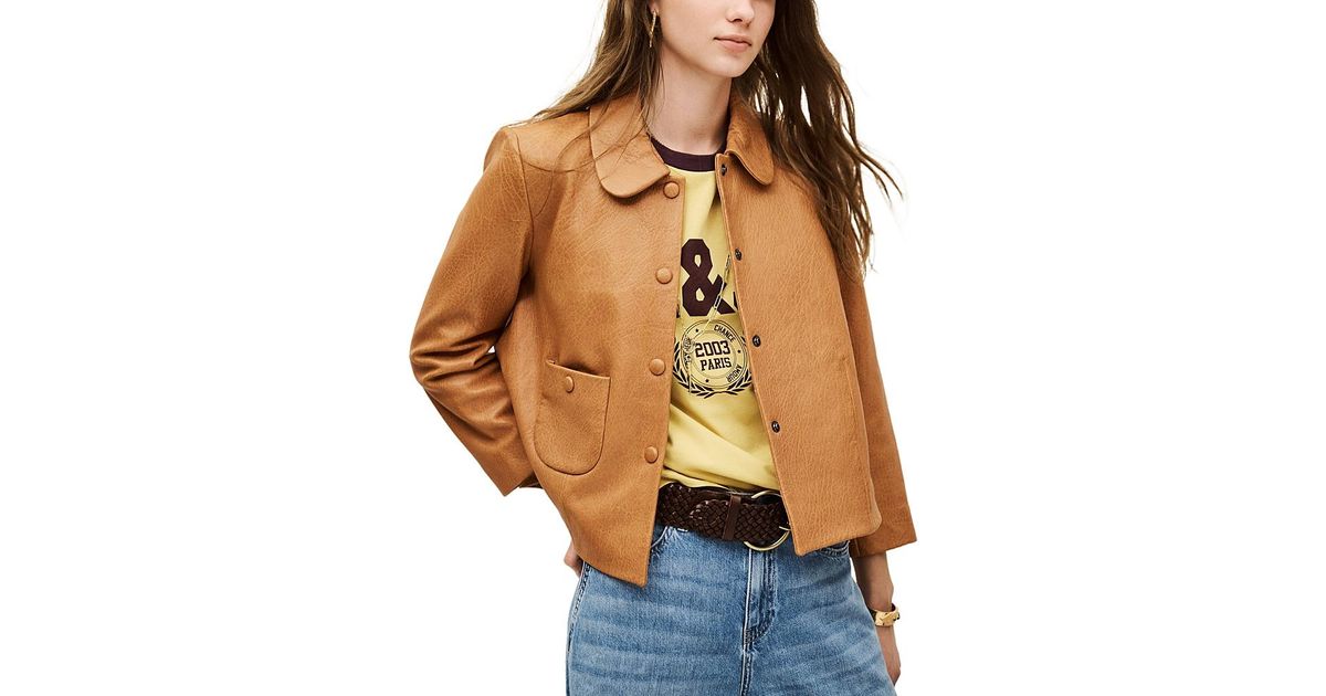 Ba&sh Bilos Leather Jacket in Brown | Lyst display picture 1