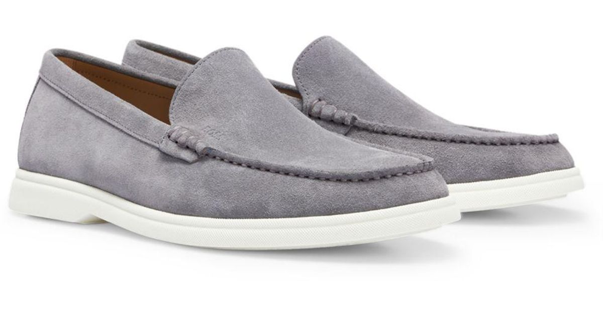 BOSS by HUGO BOSS Sienne Slip On Moc Toe Loafers in White for Men Lyst