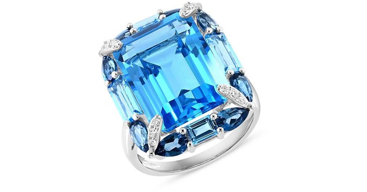 Fine Collection Bloomingdale's Fine Collection Topaz & Diamond Ring in Blue | Lyst