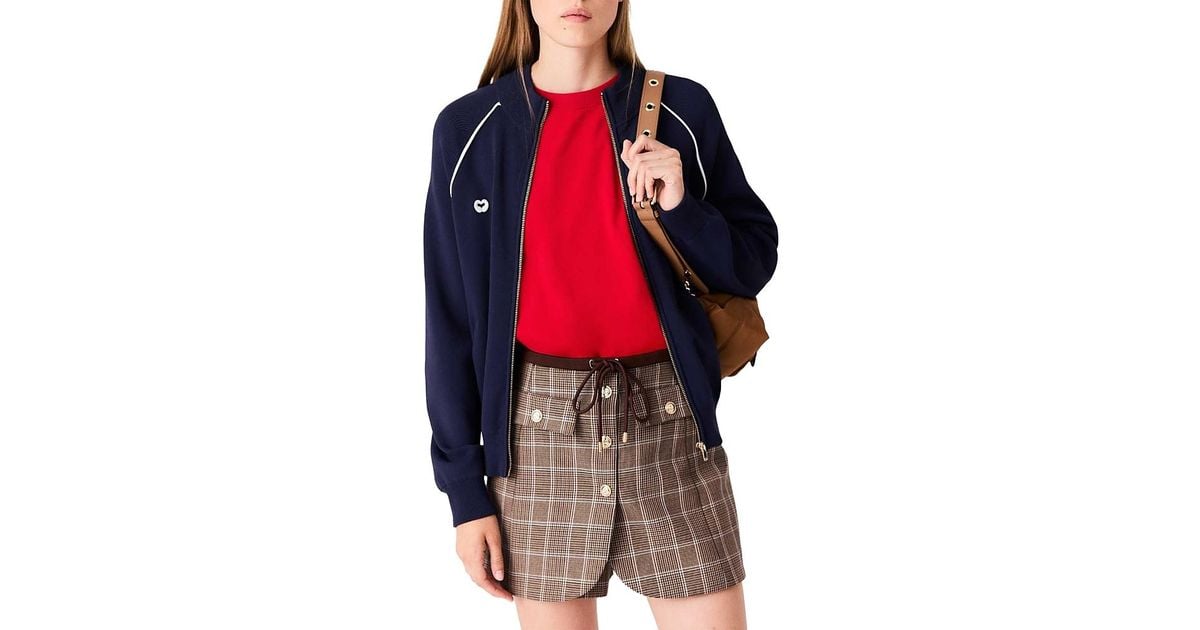 maje-contrast-trim-zippered-cardigan-lyst