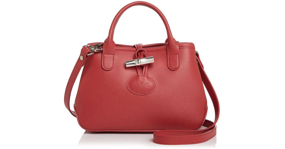 Longchamp Red Roseau Mini Leather Crossbody Longchamp Red Roseau Mini Leather Crossbody