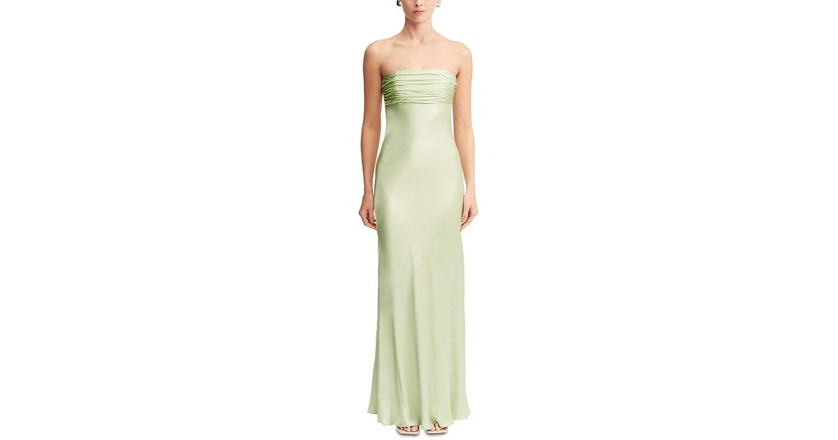 navy blue dress for baby girl Shona Joy La Lune Ruched Backless Slip Dress in Almond