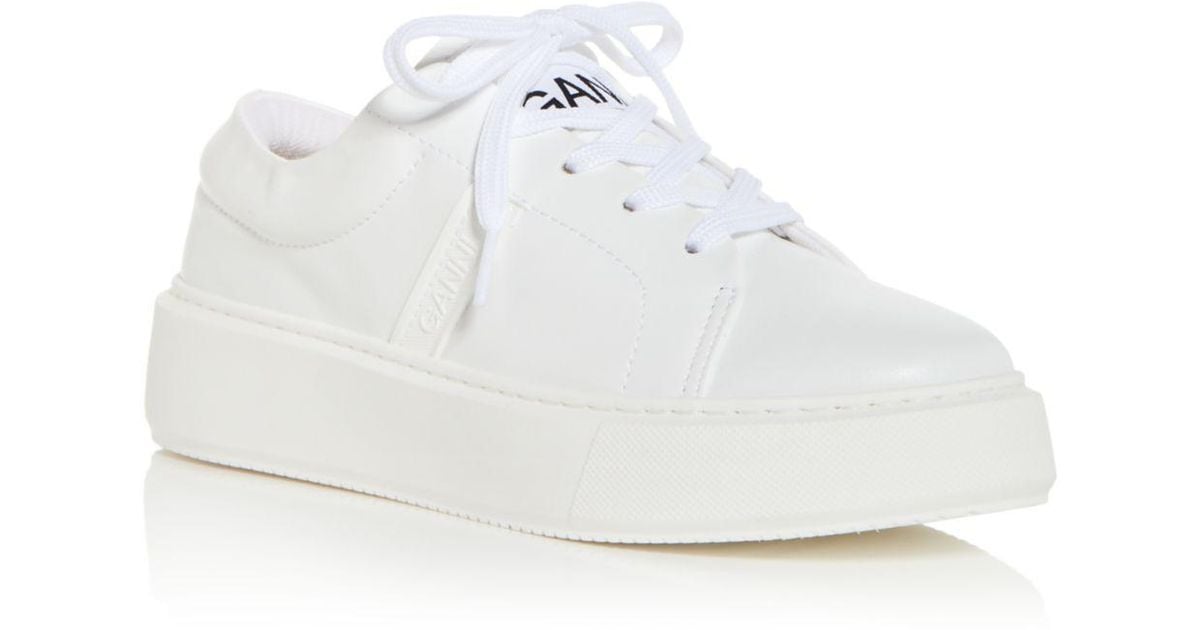 Ganni Sporty Mix Low Top Sneakers in White | Lyst