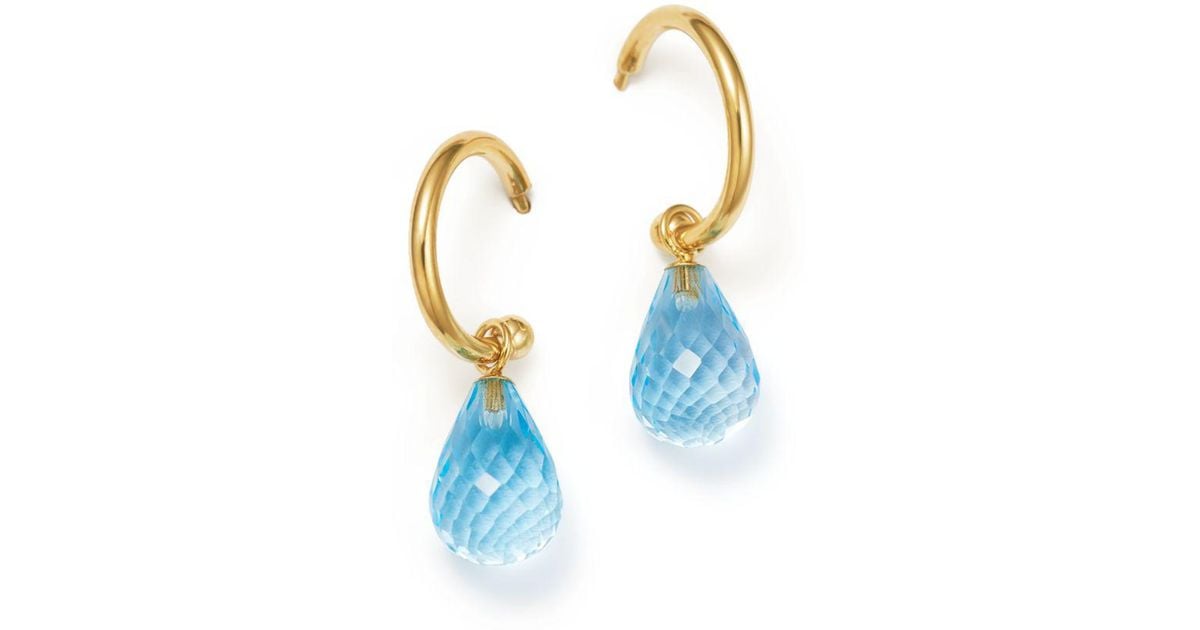 Lyst Bloomingdale S Blue Topaz Briolette Hoop Drop Earrings In 14k Lyst Bloomingdale S Blue Topaz Briolette Hoop Drop Earrings In 14k Yellow Gold