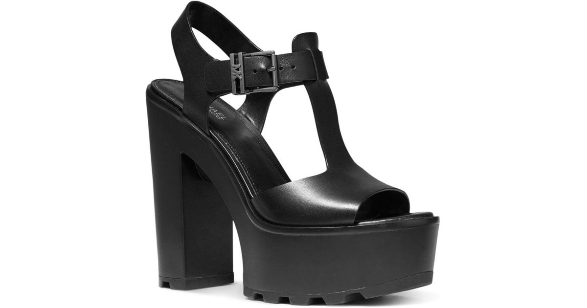 MICHAEL Michael Kors Sinead High Heel Platform Sandals in Black | Lyst