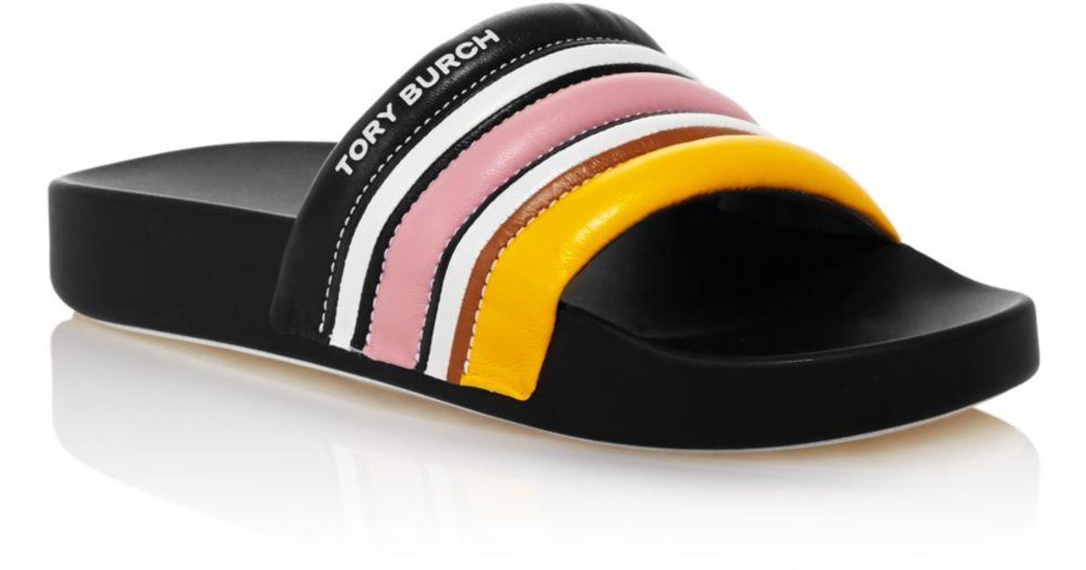 tory burch striped slide