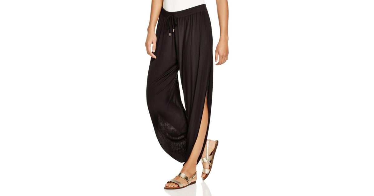 Laundry by Shelli Segal Solid Draped Swim Cover Up Pants in Black Lyst
