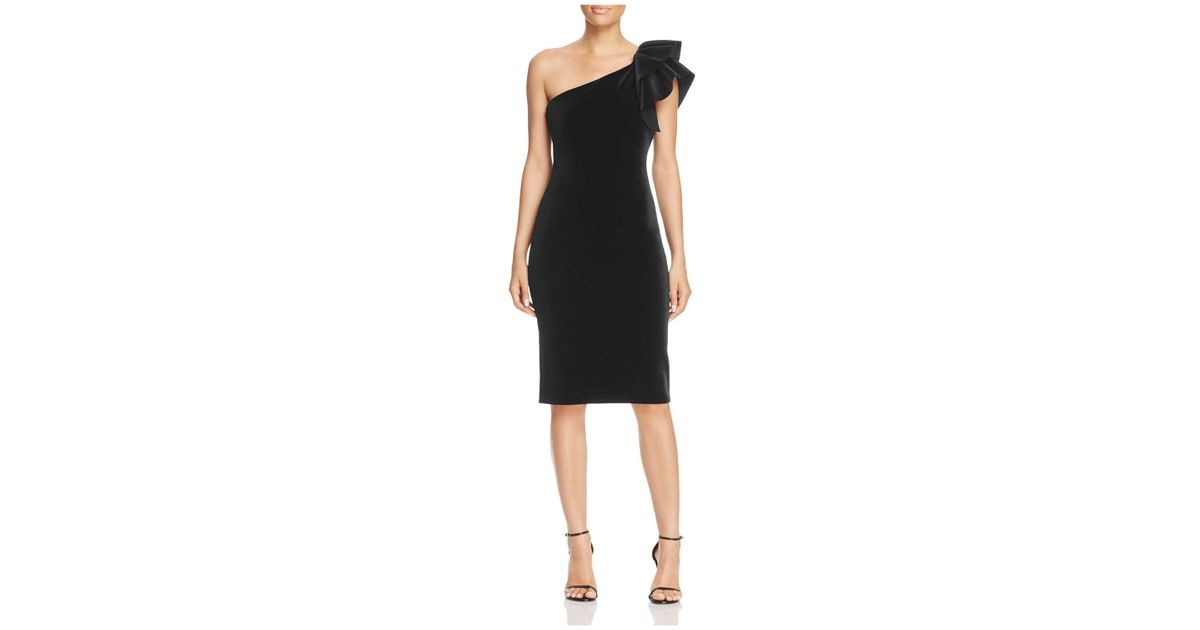 eliza j one shoulder ruffle gown