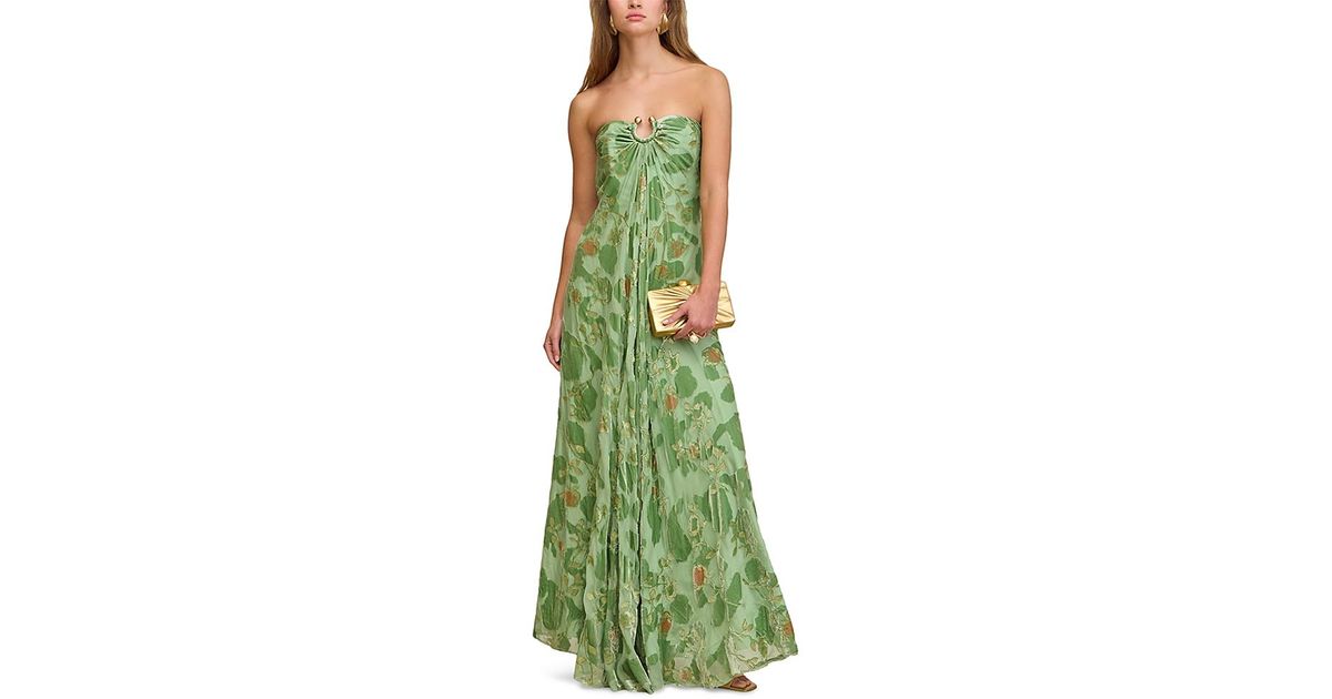 Cult Gaia Renay Silk Burnout Velvet Dress in Green | Lyst