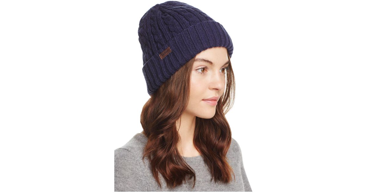 Barbour Balfron Knit Beanie in Navy 